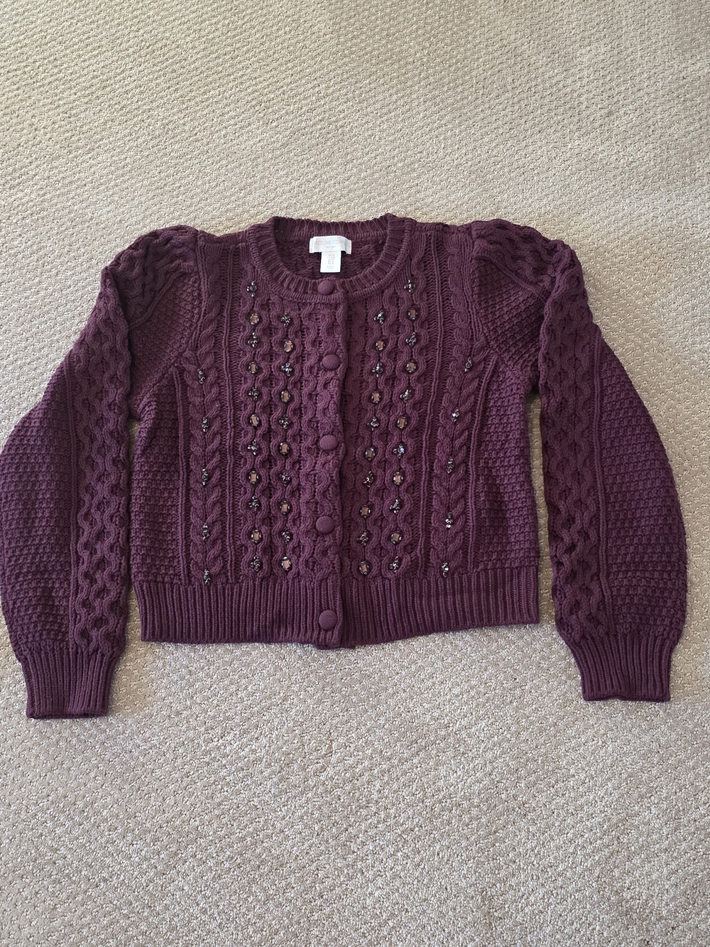 Classic Cable Knit Sweater - Plum